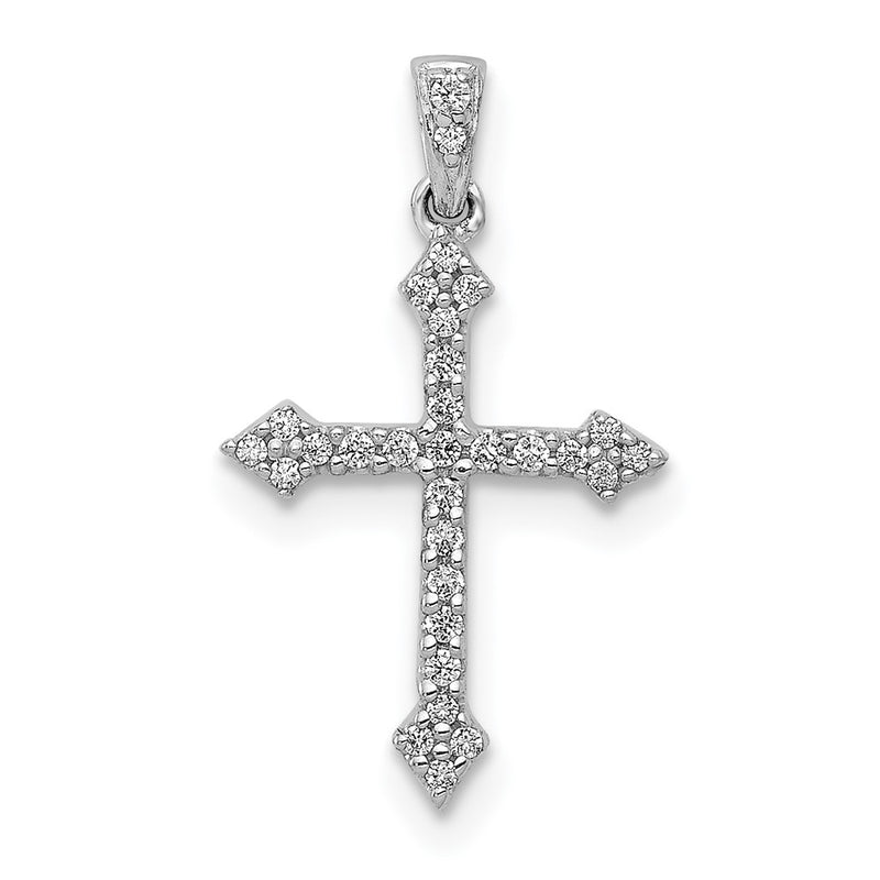 14K White Gold 1/10Ct. Diamond Cross Pendant