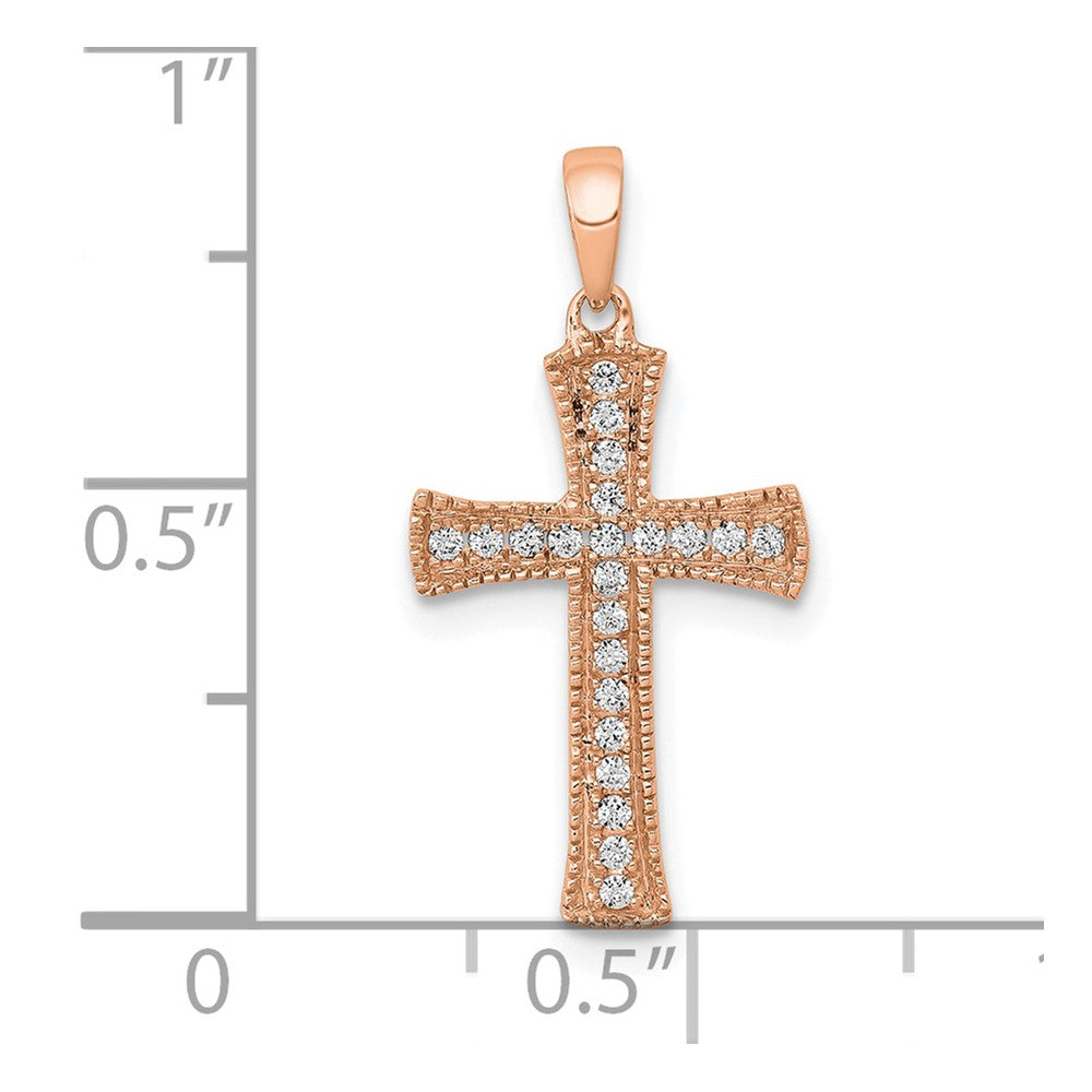 14K Rose Gold Diamond Pendant