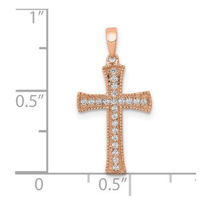 14K Rose Gold Diamond Pendant