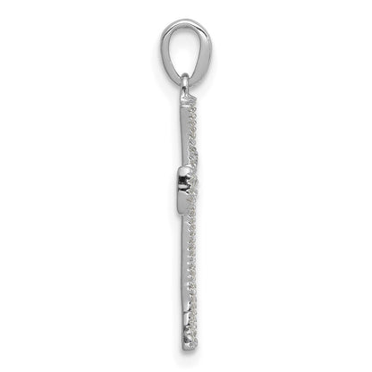 14K White Gold 1/10Ct. Diamond Cross Pendant