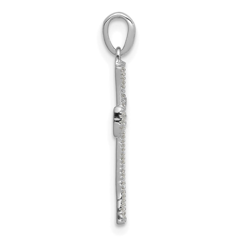 14K White Gold 1/10Ct. Diamond Cross Pendant