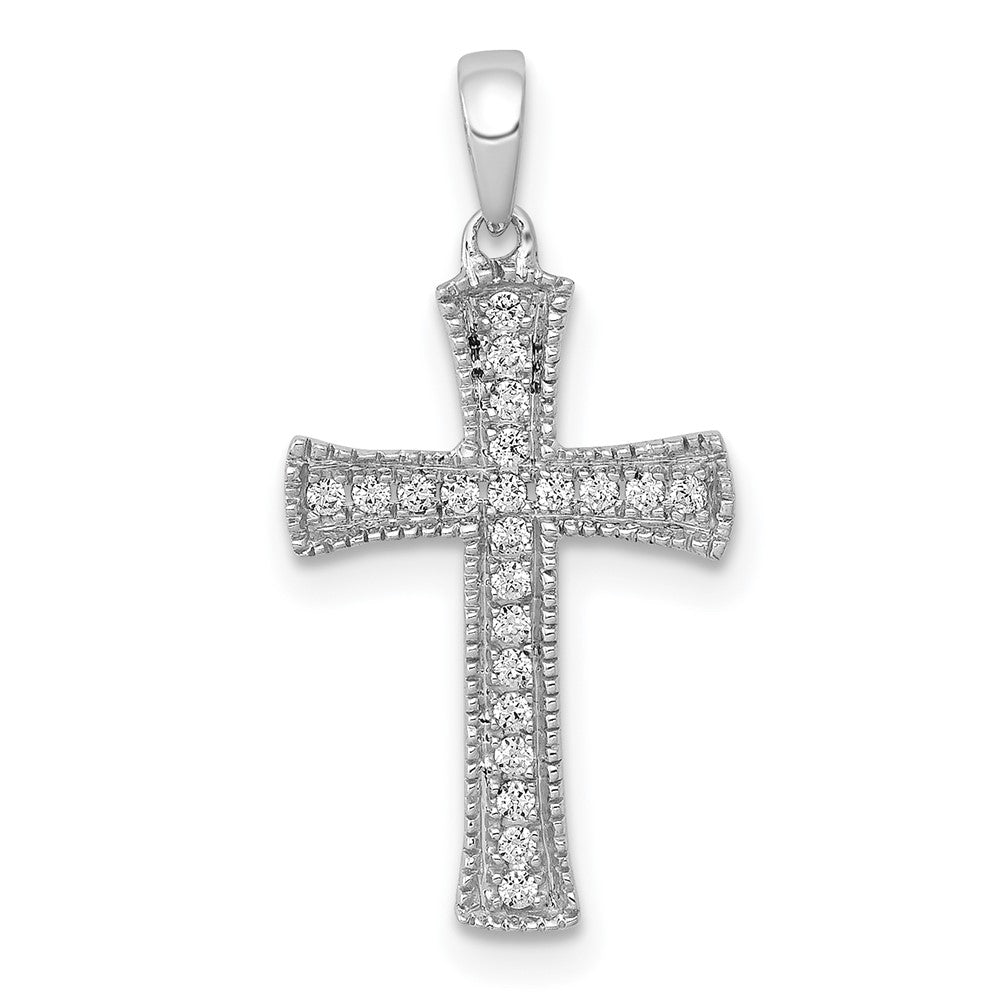 14K White Gold 1/10Ct. Diamond Cross Pendant