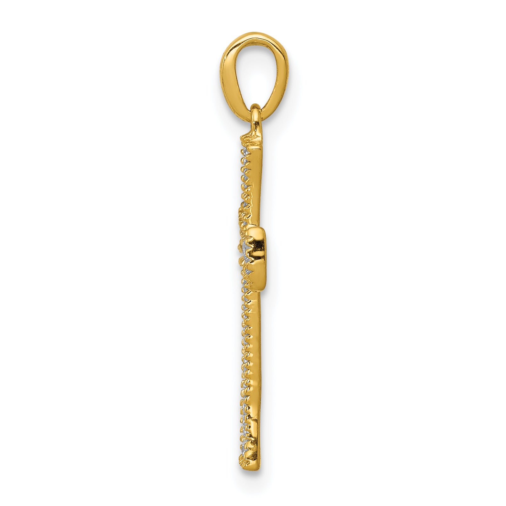 14k Yellow Gold 1/10 Ct. Lab Grown Diamond VS/SI+ G+ Cross Pendant