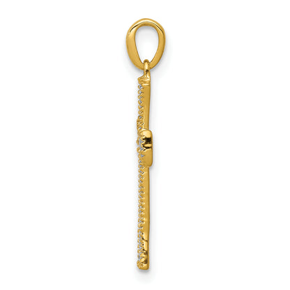 14k Yellow Gold 1/10 Ct. Lab Grown Diamond VS/SI+ G+ Cross Pendant