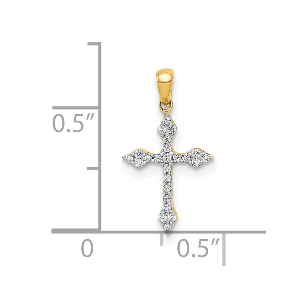 10K Yellow Gold 10K 1/15Ct. Diamond Cross Pendant