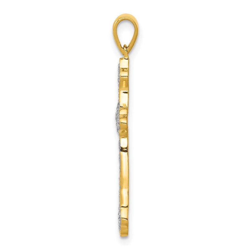 10K Yellow Gold 10K 1/10Ct. Diamond Cross Pendant