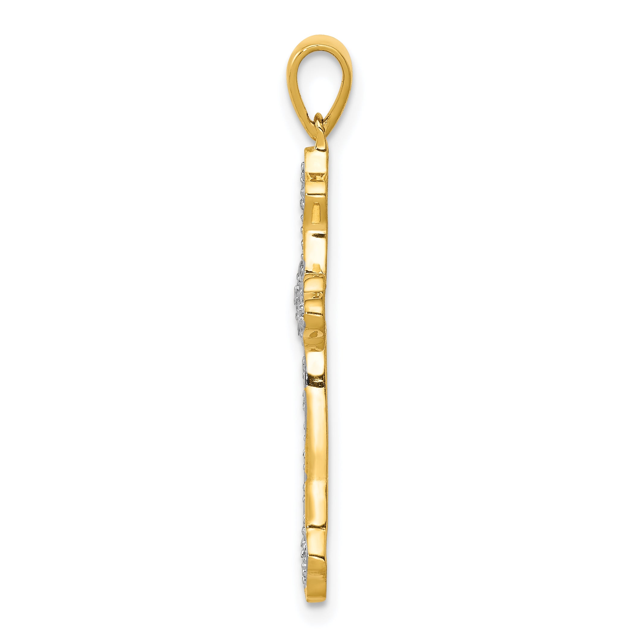 14k Yellow Gold 1/10 Ct. Lab Grown Diamond VS/SI+ G+ Cross Pendant