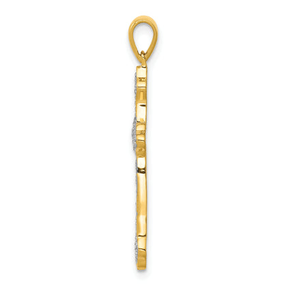 14k Yellow Gold 1/10 Ct. Lab Grown Diamond VS/SI+ G+ Cross Pendant