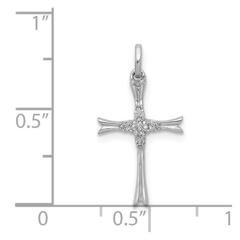 14K White Gold 1/15Ct. Diamond Cross Pendant