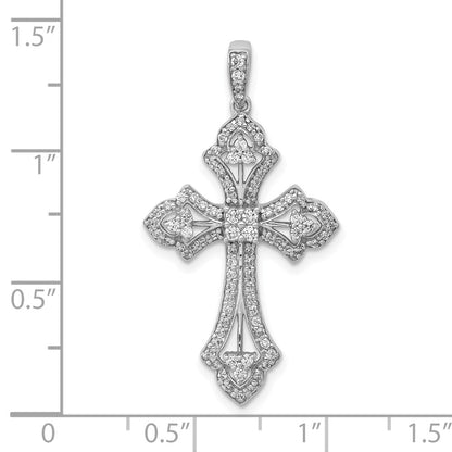 10K White Gold 10K 1/2Ct. Diamond Fancy Cross Pendant