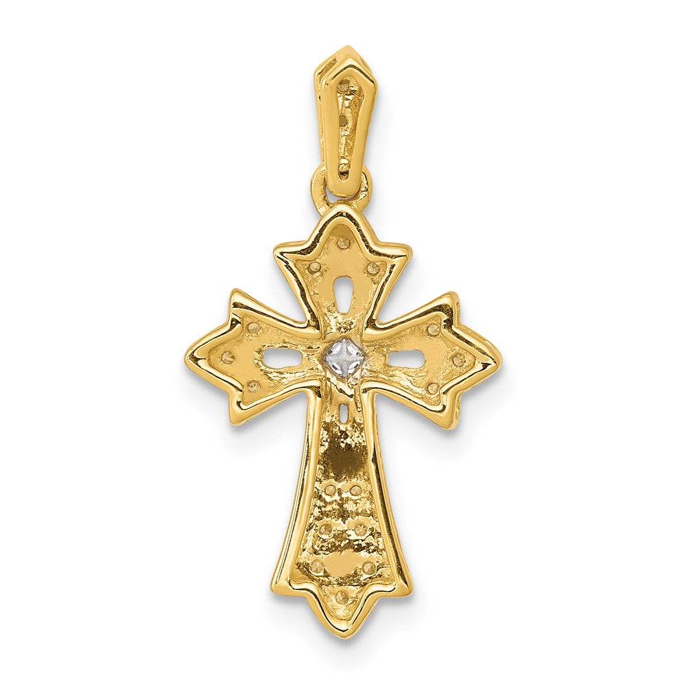 10K Yellow Gold 10K 1/10Ct. Diamond Fancy Cross Pendant