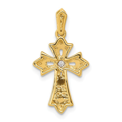 10K Yellow Gold 10K 1/10Ct. Diamond Fancy Cross Pendant
