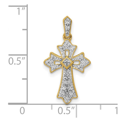 10K Yellow Gold 10K 1/10Ct. Diamond Fancy Cross Pendant