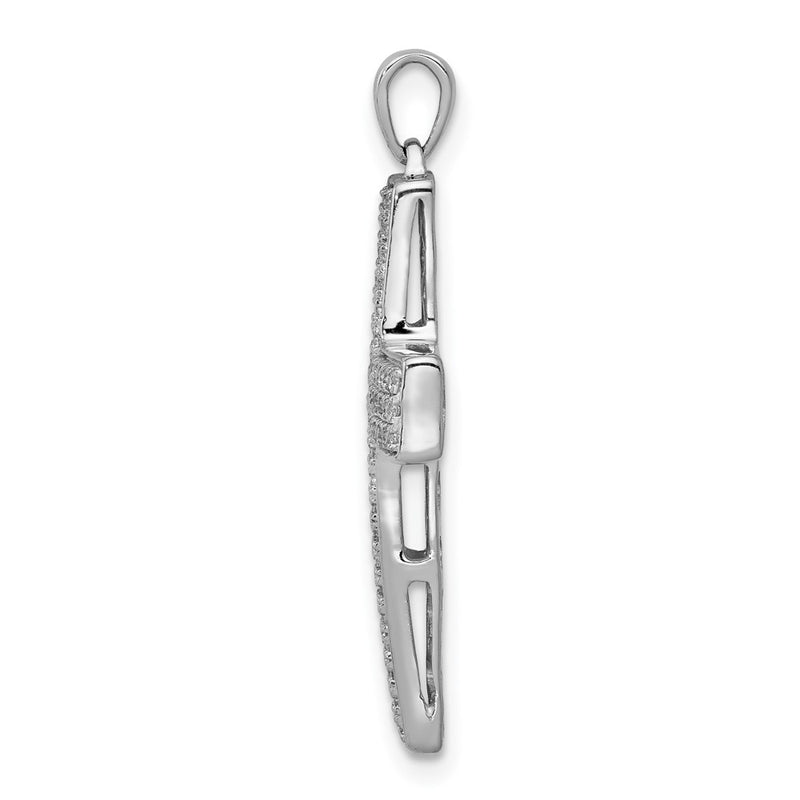 14k White Gold 1/2 Ct. Lab Grown Diamond VS/SI+ G+ Latin Cross Pendant
