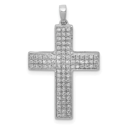 14k White Gold 1/2 Ct. Lab Grown Diamond VS/SI+ G+ Latin Cross Pendant