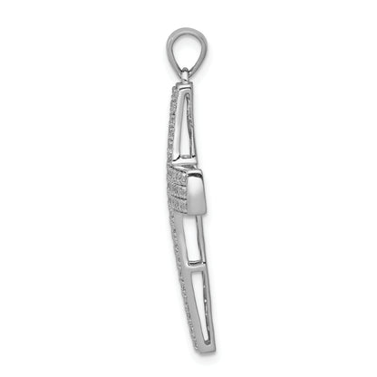 14k White Gold 1 Ct. Lab Grown Diamond VS/SI+ G+ Latin Cross Pendant