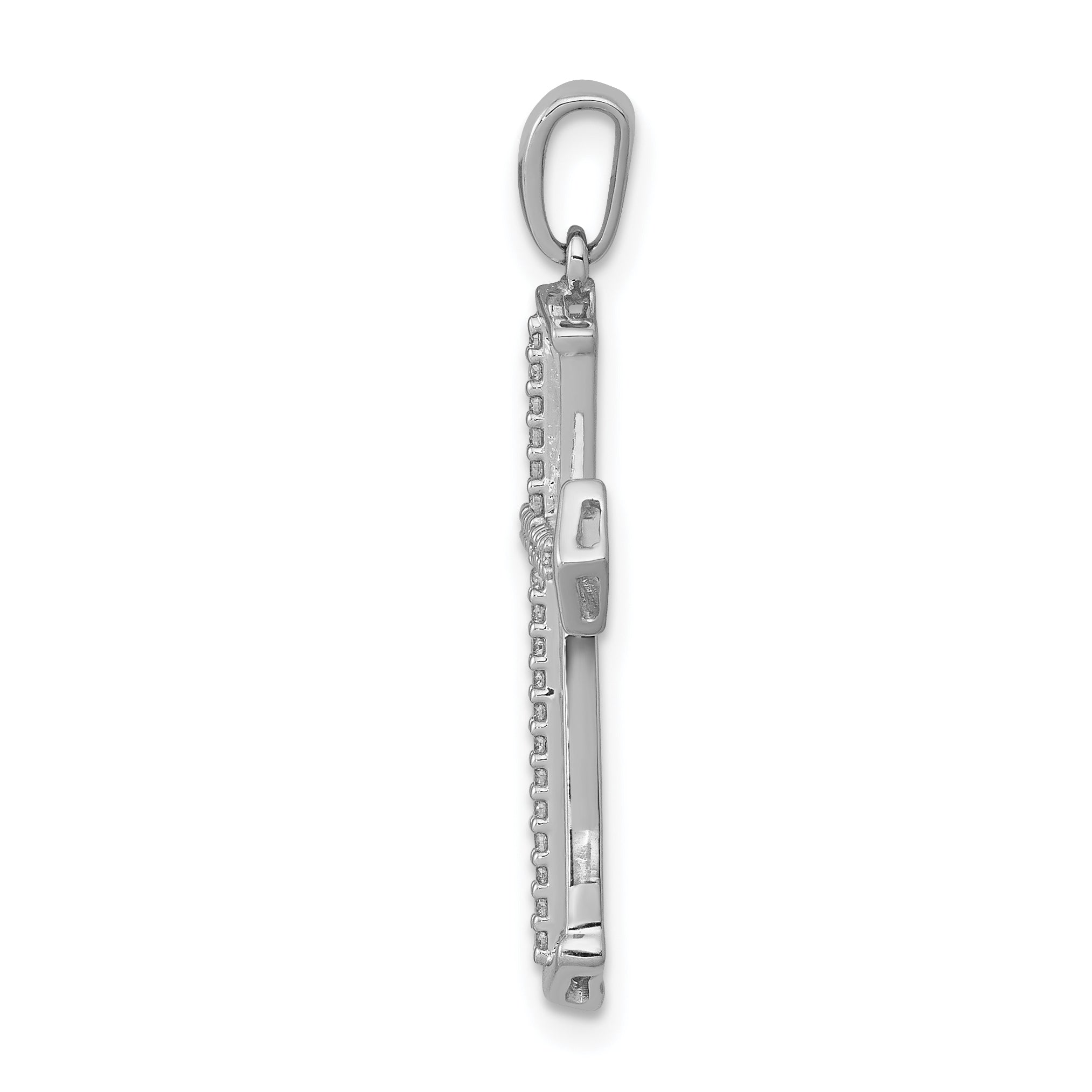 10K White Gold 10K 1/8Ct. Diamond Passion Cross Pendant