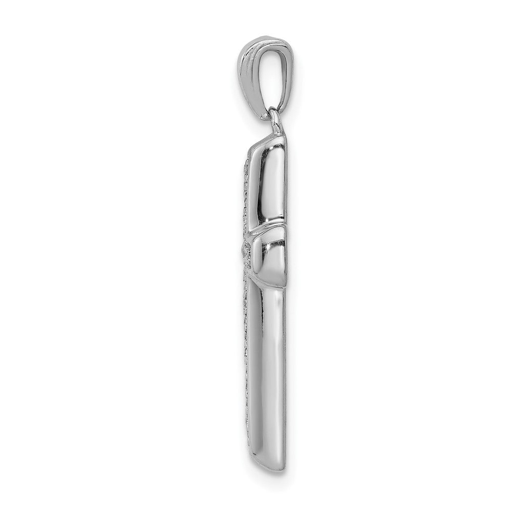 10K White Gold 10K Large 1/10Ct. Diamond Cross Pendant