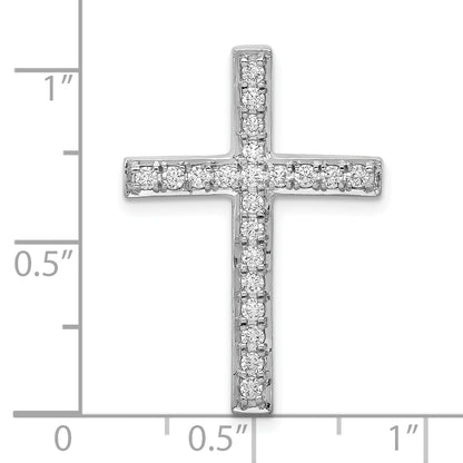 10K White Gold 10K 3/8Ct. Diamond Cross Chain Slide