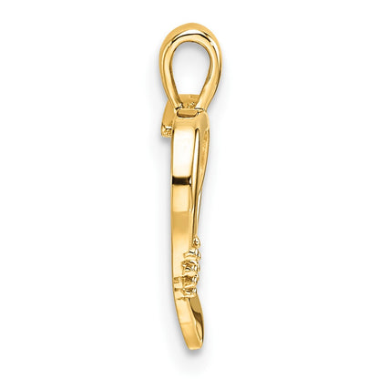 14k Yellow Gold 14k Heart Cross Pendant Mounting