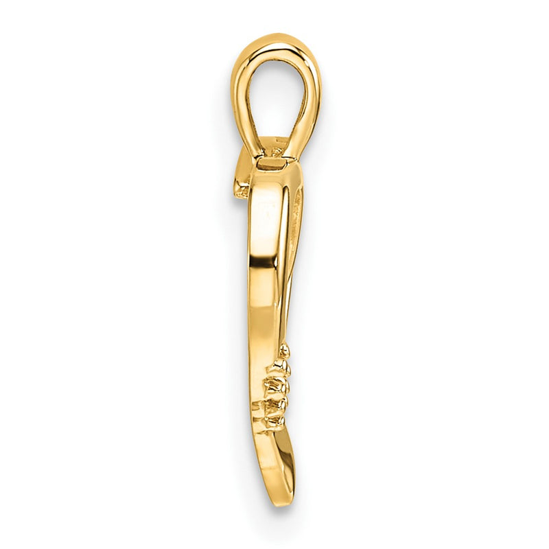 14k Yellow Gold 14k Heart Cross Pendant Mounting
