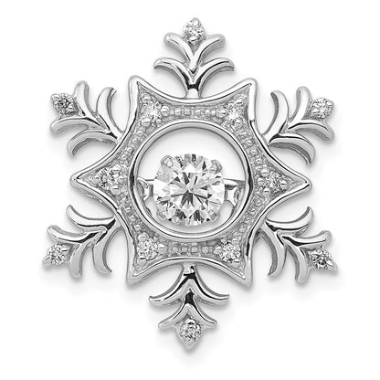 14k White Gold 3/8 Ct. Lab Grown Diamond VS/SI+ G+ Vibrant Snowflake Chain Slide Pendant
