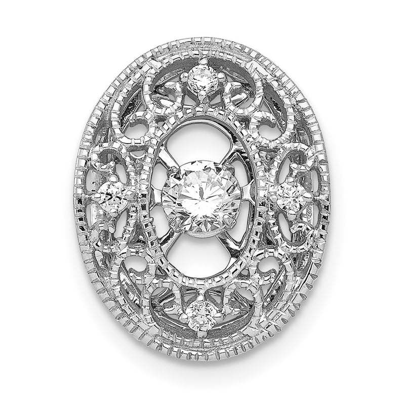 14k White Gold 1/4 Ct. Lab Grown Diamond VS/SI+ G+ Vibrant Oval Chain Slide Pendant