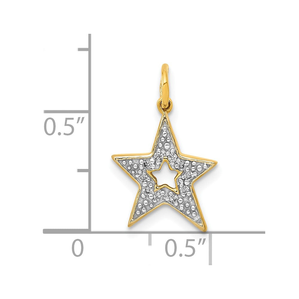 10K Yellow Gold Diamond Star Charm