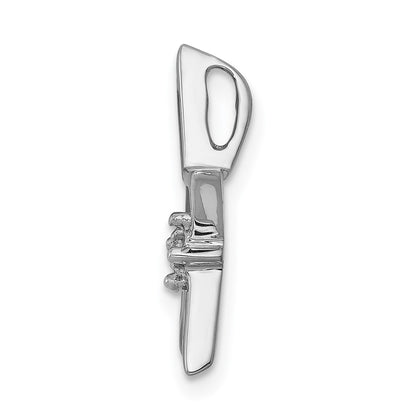 14K White Gold .01Ct. Diamond Star Chain Slide