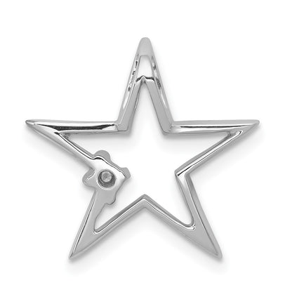 14K White Gold .01Ct. Diamond Star Chain Slide