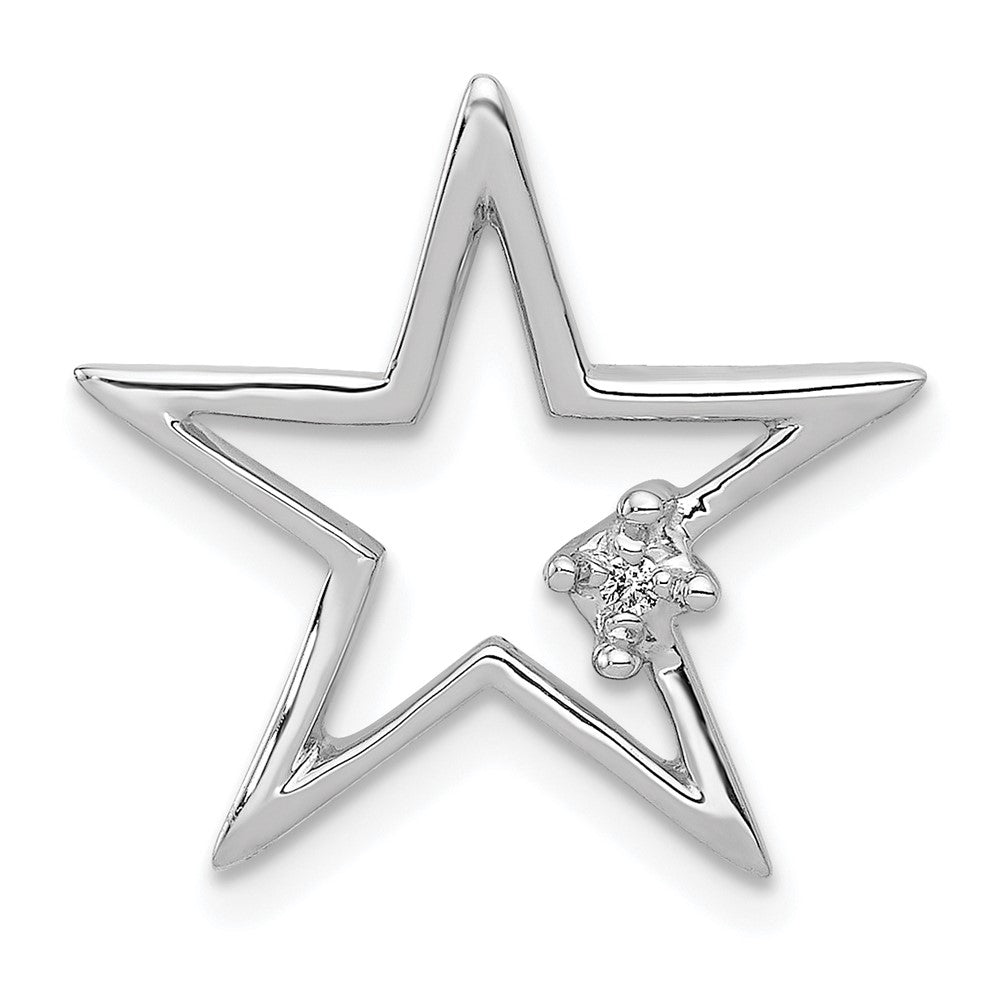 14K White Gold .01Ct. Diamond Star Chain Slide
