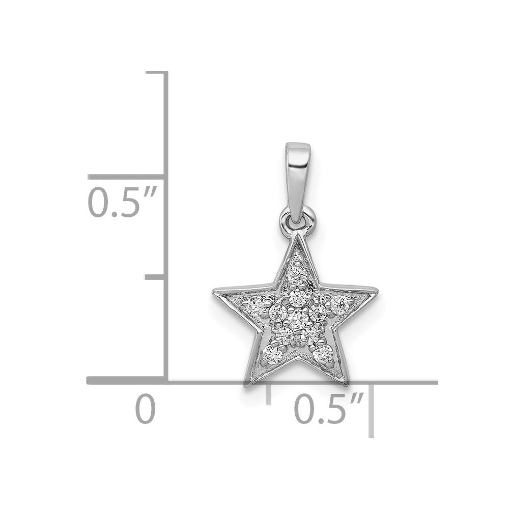 14K White Gold 1/10Ct. Diamond Star Pendant