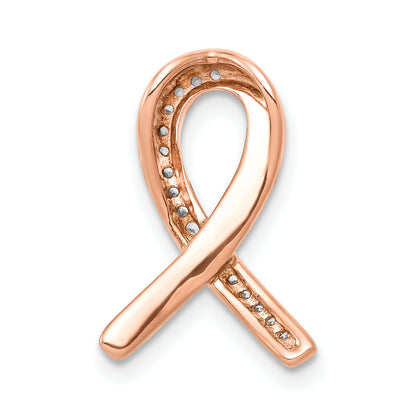 10K Rose Gold Diamond Awareness Chain Slide