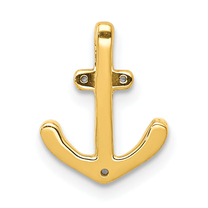14K White Gold 1/10Ct. Diamond Anchor Chain Slide