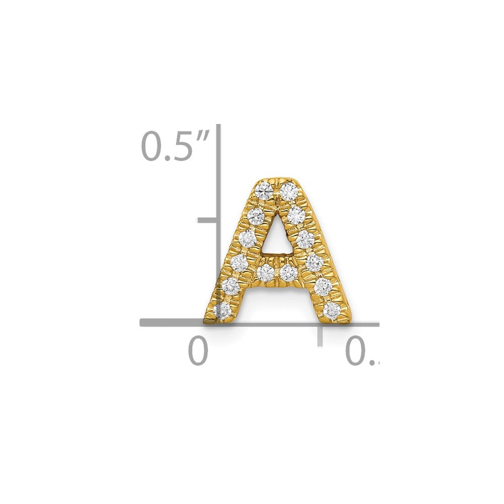 10K Yellow Gold 10K Diamond Letter A Initial Charm