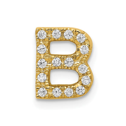 10K Yellow Gold 10K Diamond Letter B Initial Charm