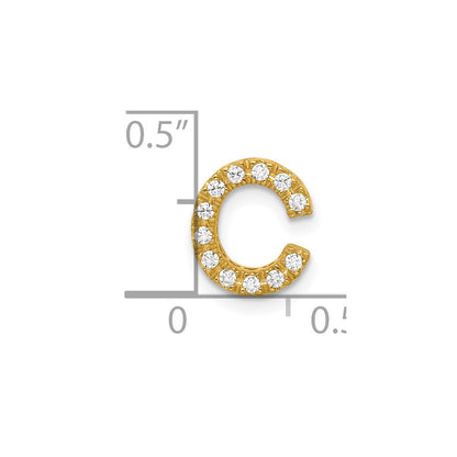 10K Yellow Gold 10K Diamond Letter C Initial Charm