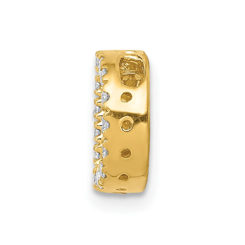 10K Yellow Gold 10K Diamond Letter D Initial Charm
