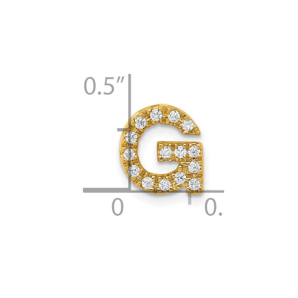 10K Yellow Gold 10K Diamond Letter G Initial Charm