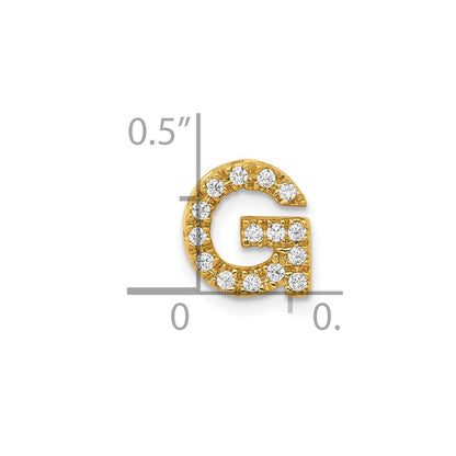 10K Yellow Gold 10K Diamond Letter G Initial Charm