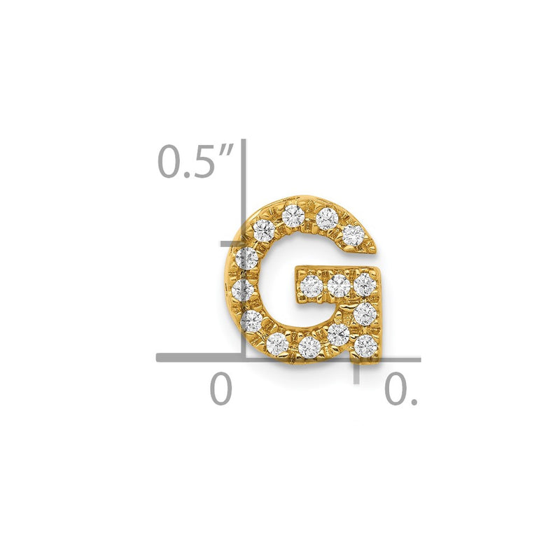10K Yellow Gold 10K Diamond Letter G Initial Charm