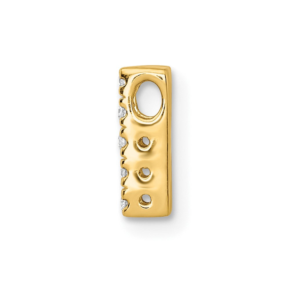 10K Yellow Gold 10K Diamond Letter H Initial Charm
