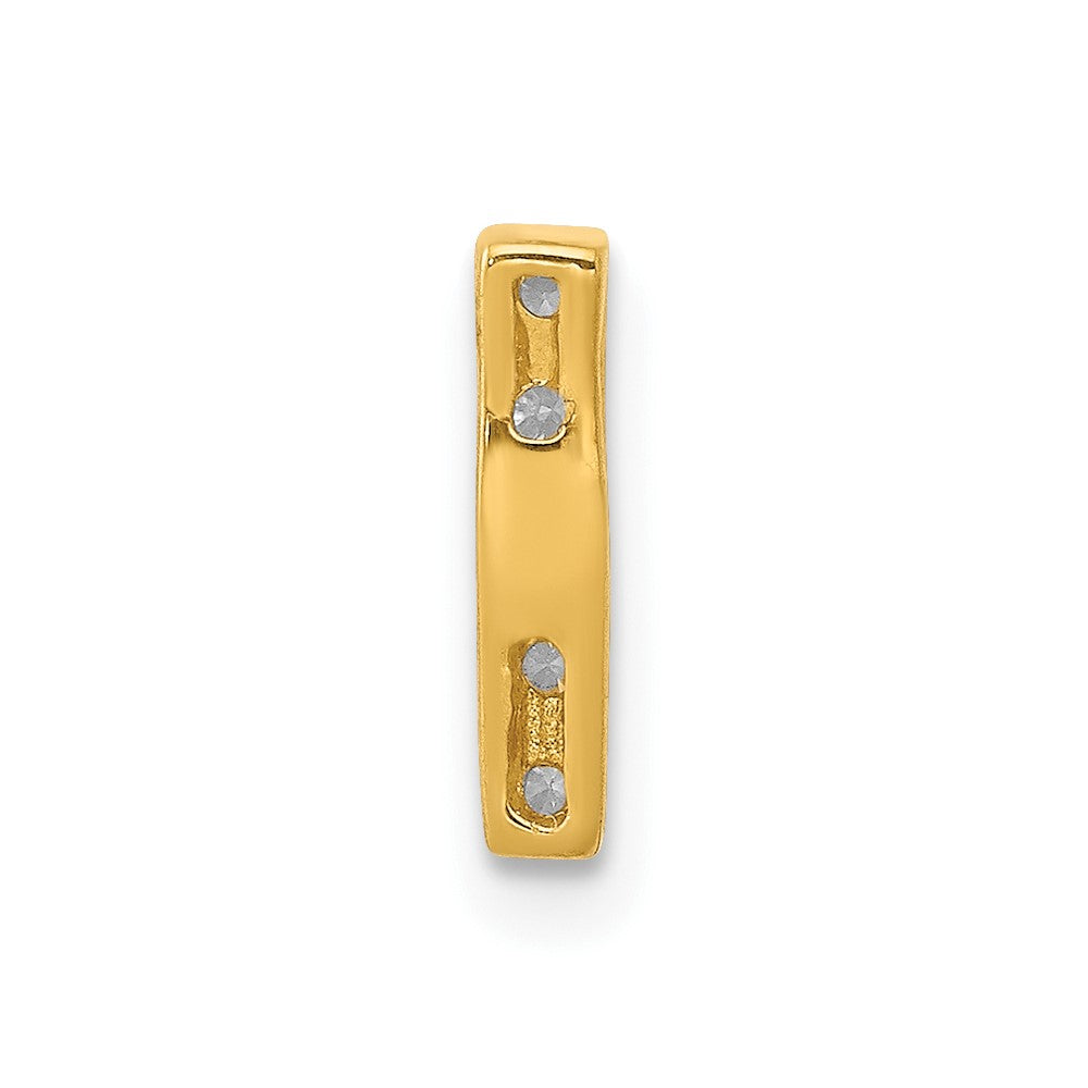 10K Yellow Gold 10K Diamond Letter I Initial Charm
