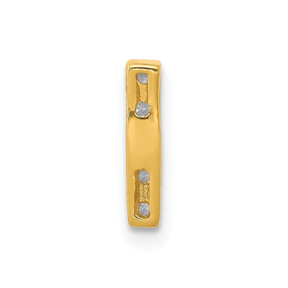 10K Yellow Gold 10K Diamond Letter I Initial Charm