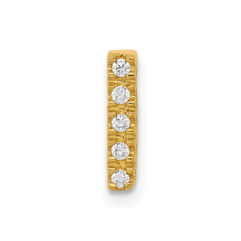 10K Yellow Gold 10K Diamond Letter I Initial Charm
