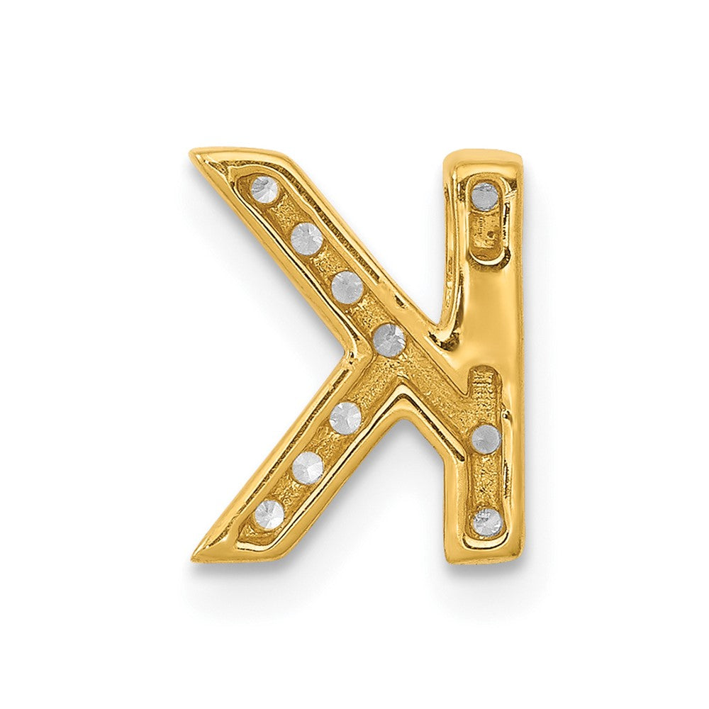 10K Yellow Gold 10K Diamond Letter K Initial Charm