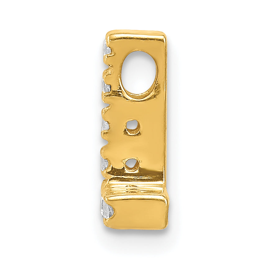 10K Yellow Gold 10K Diamond Letter L Initial Charm