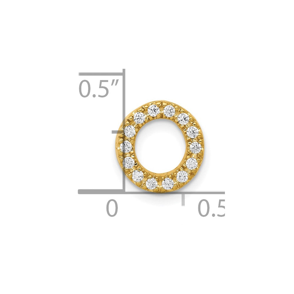 10K Yellow Gold 10K Diamond Letter O Initial Charm