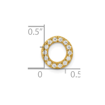 10K Yellow Gold 10K Diamond Letter O Initial Charm