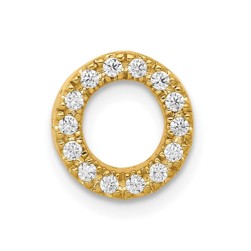 10K Yellow Gold 10K Diamond Letter O Initial Charm